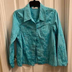 Tantrums turquoise lightweight jacket/shirt size S